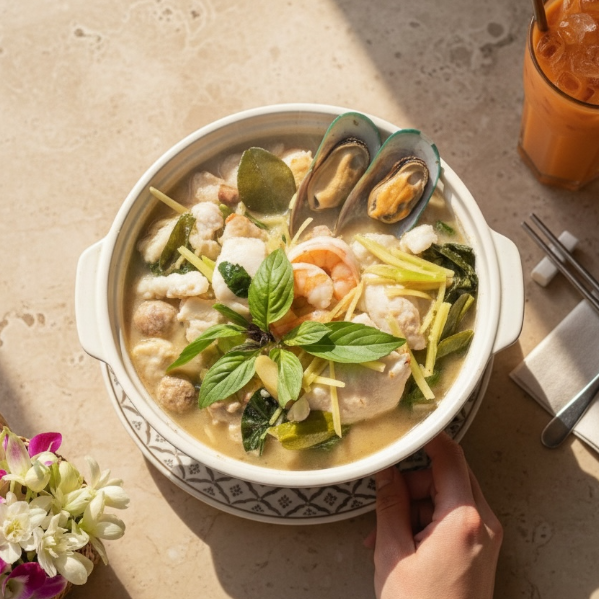Thai seafood spicy soup
