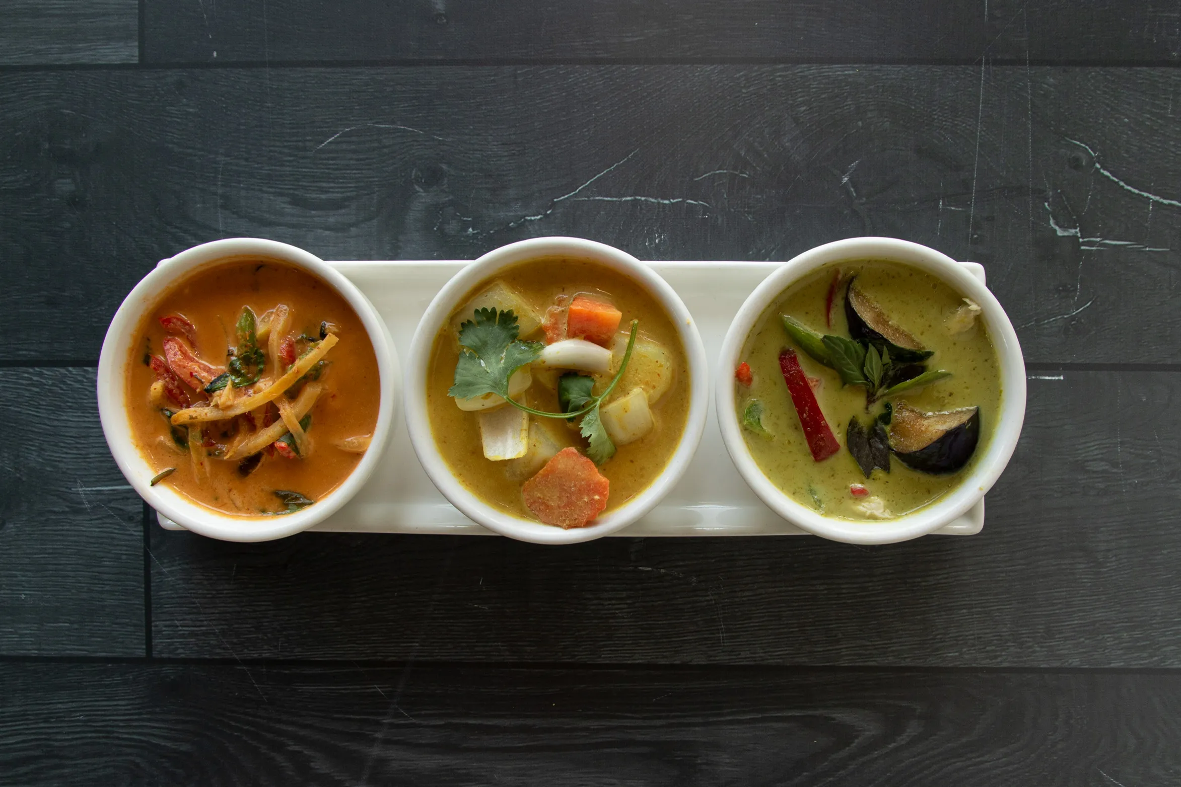 Three Thai curry dishes